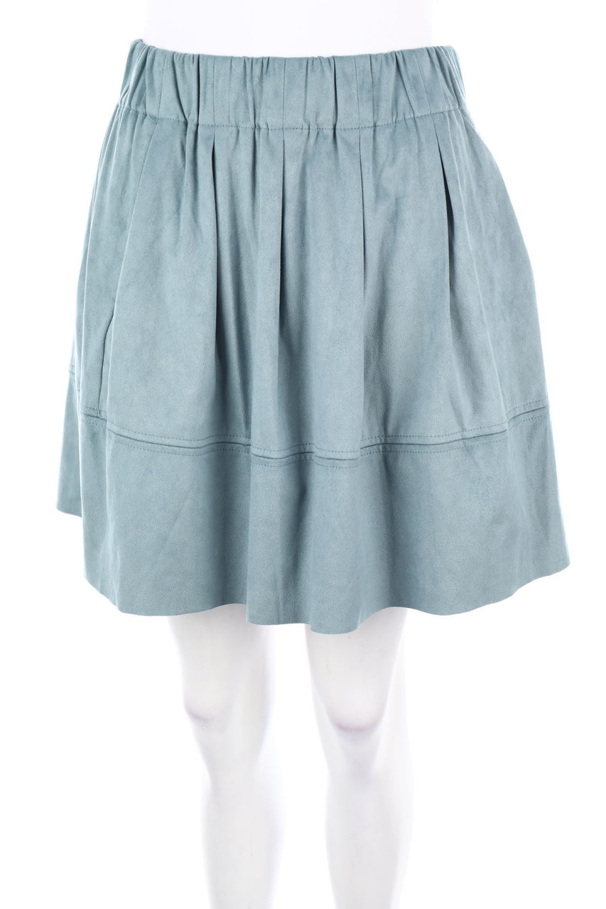 moves minimum - Faux Leather-Pleated Mini-Skirt - D 36