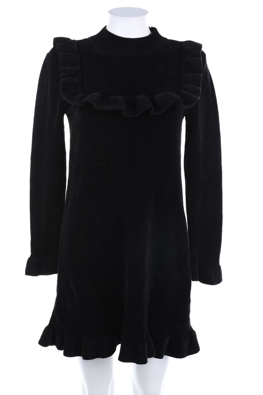 ZARA - Chenille Knit Dress with Volants - M