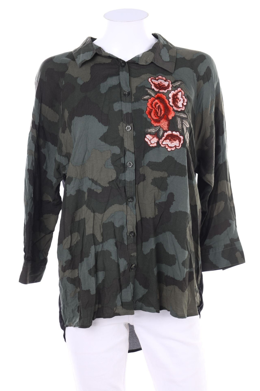 No Label - Camouflage-Shirt Blouse - L