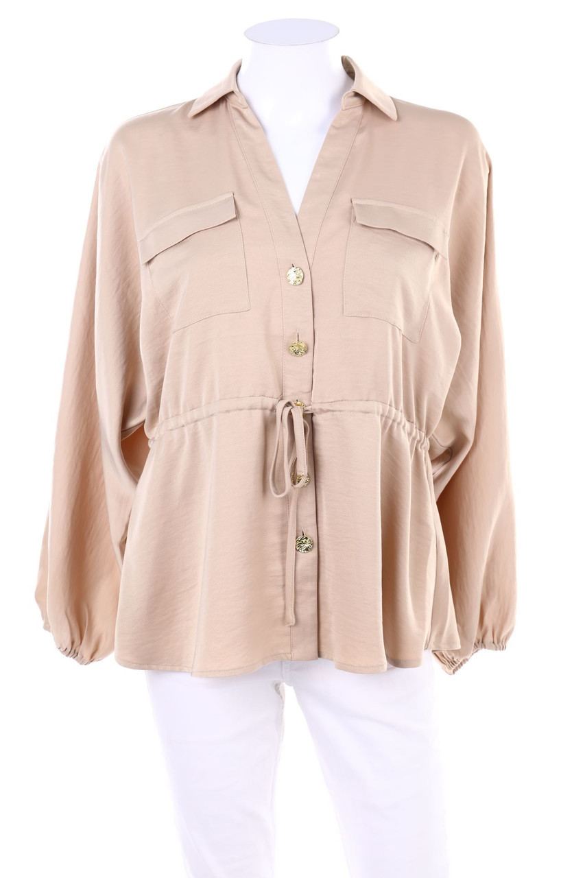 zebra - Blouse, Safari Style with Batwing Sleeves - XS