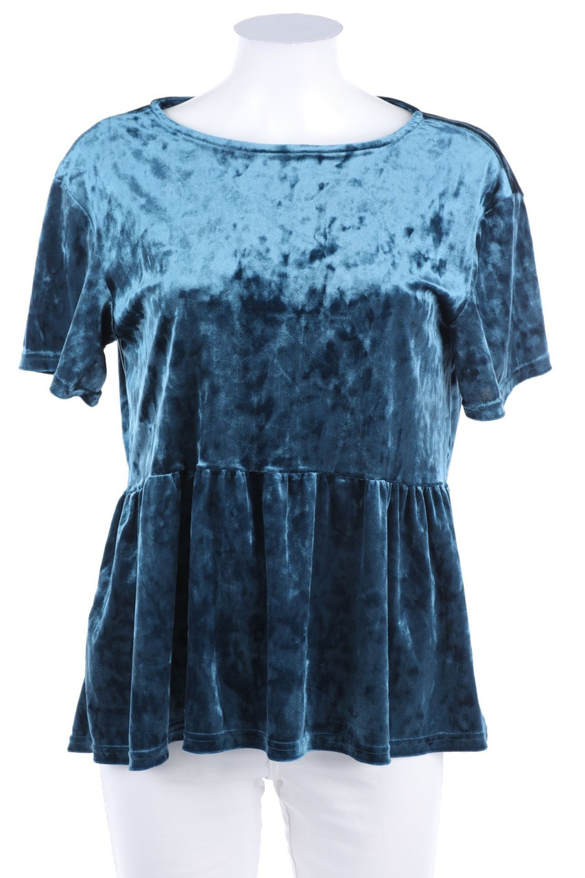 MANGO - Samt-Kurzarm-Shirt - S