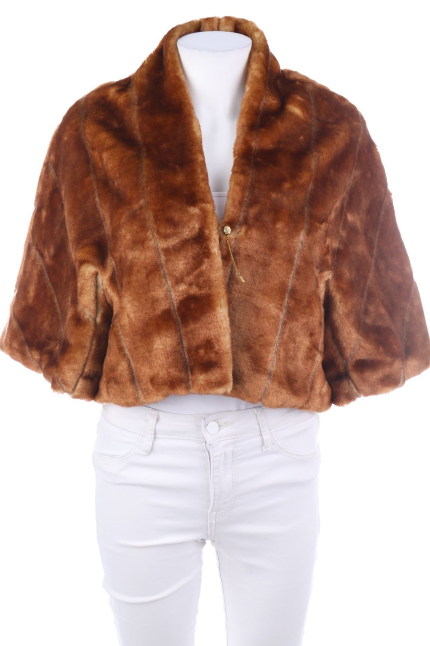 My Collection - Fake Fur-Cropped Cardigan - S
