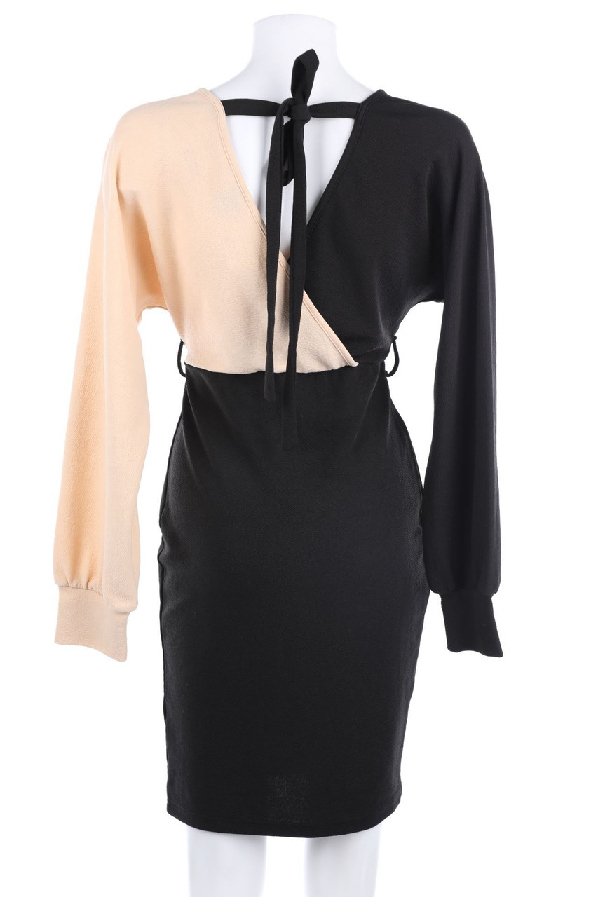 SHEIN - Two Tone-Kleid in Wickel-Optik mit Batwing-Ärmeln - S