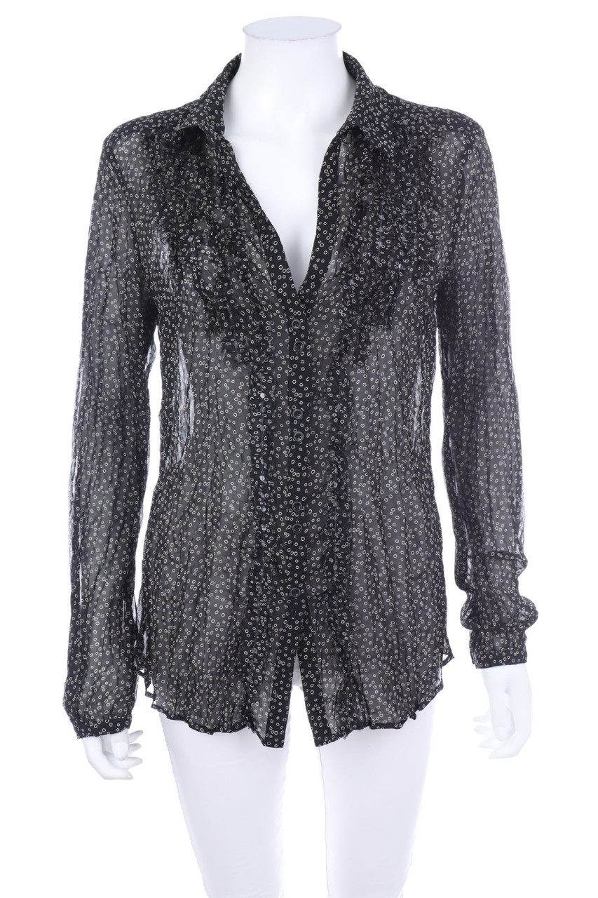 ESPRIT - Polka Dot-Bluse mit Rüschen - D 40