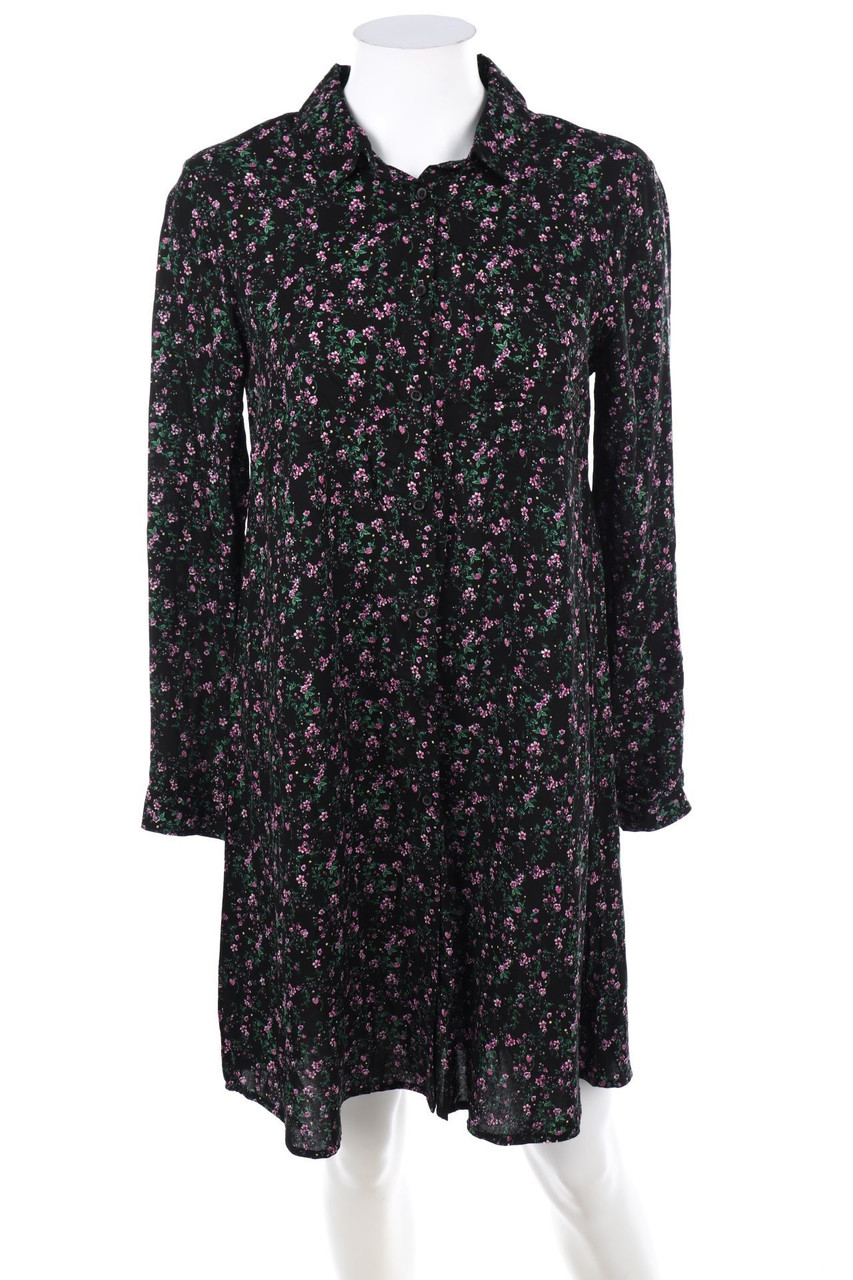 No Label - Shirt Dress with Flower Print - D 38