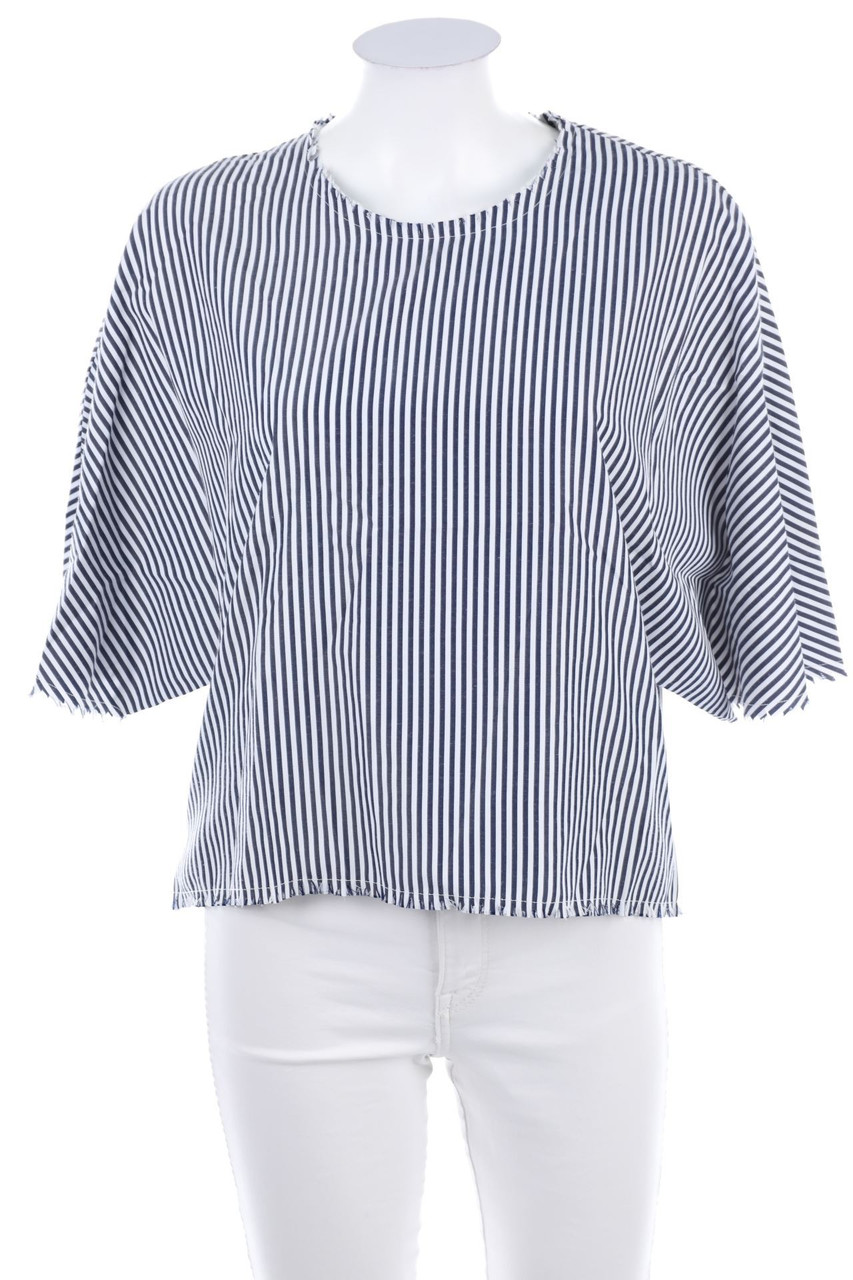 TPN - Kurzarm-Bluse im Marine-Stil - M