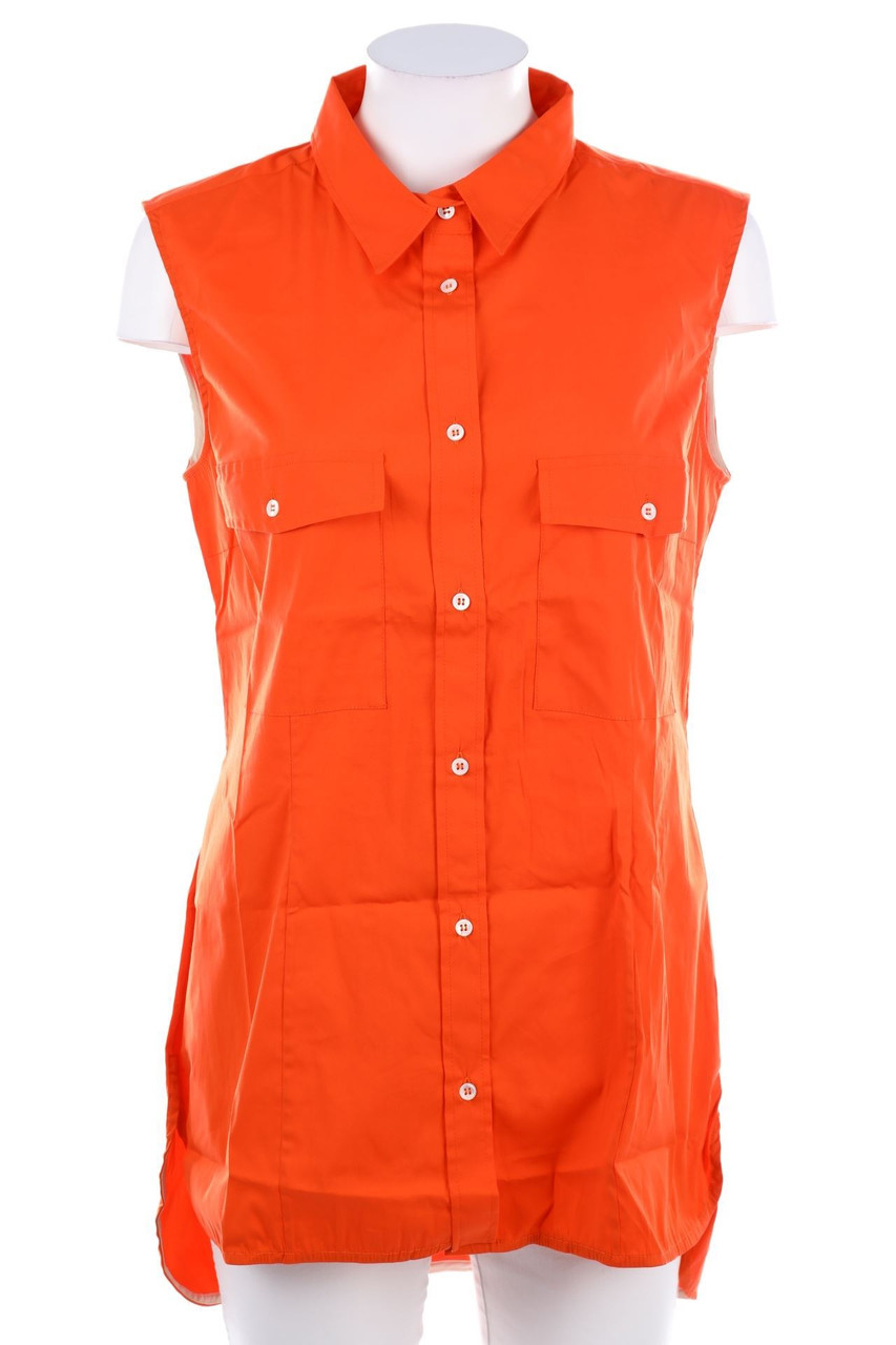 PIAZZA SEMPIONE - Sleeveless Shirt Blouse with Patch Pockets - D 38