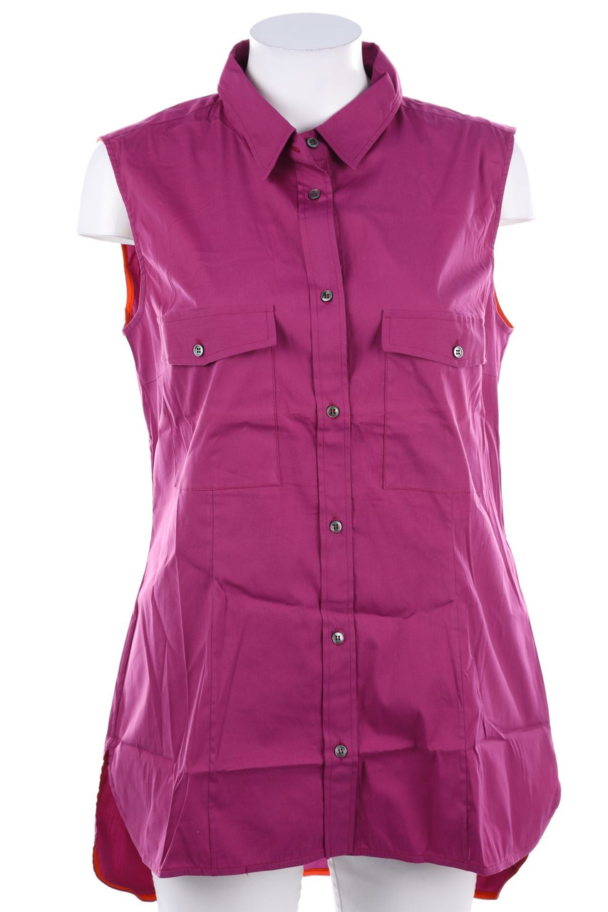 PIAZZA SEMPIONE - Sleeveless Shirt Blouse with Patch Pockets - D 38