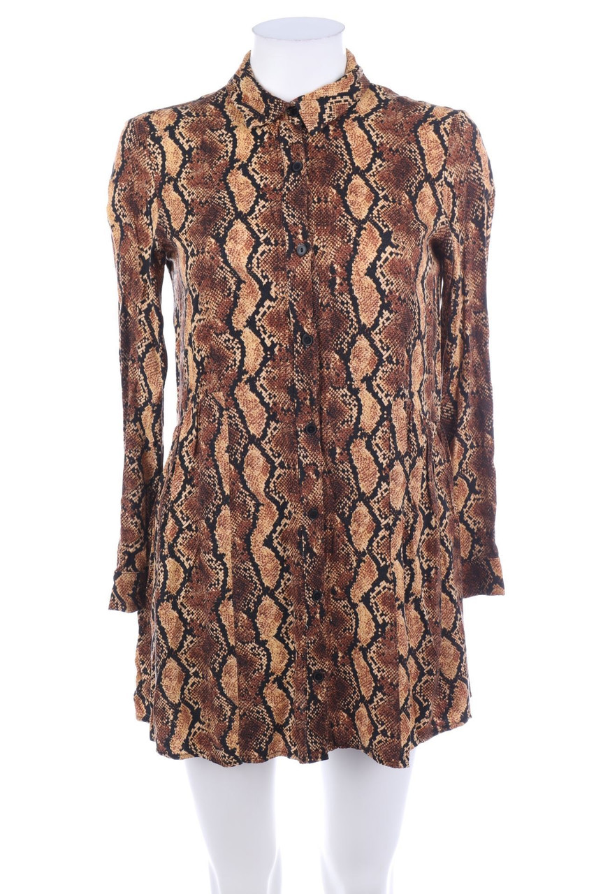 Bershka - Shirt Dress with Animal Print - XS