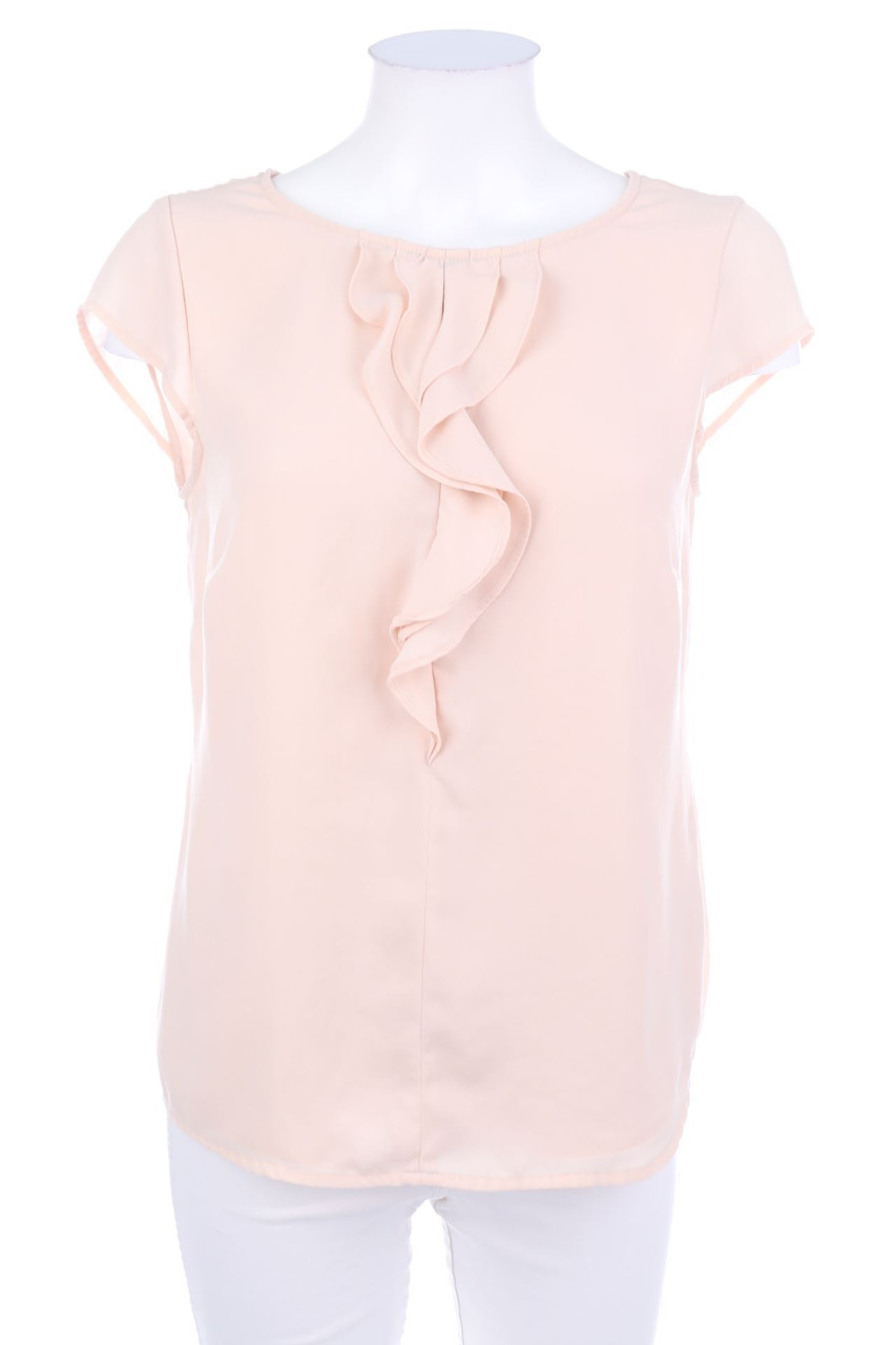 comma - Kurzarm-Bluse mit Volants - D 36