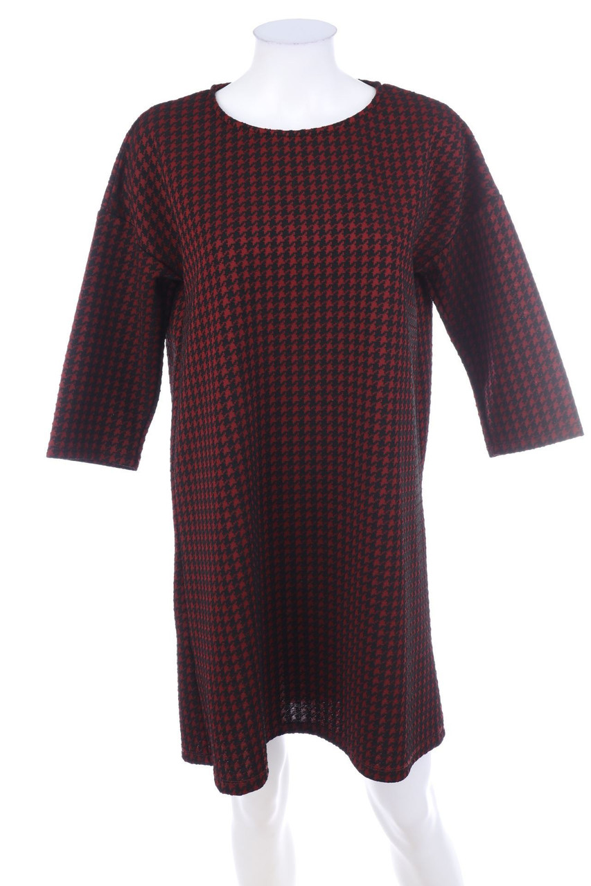 MANGO - Shift-Kleid mit Hahnentritt-Muster - L