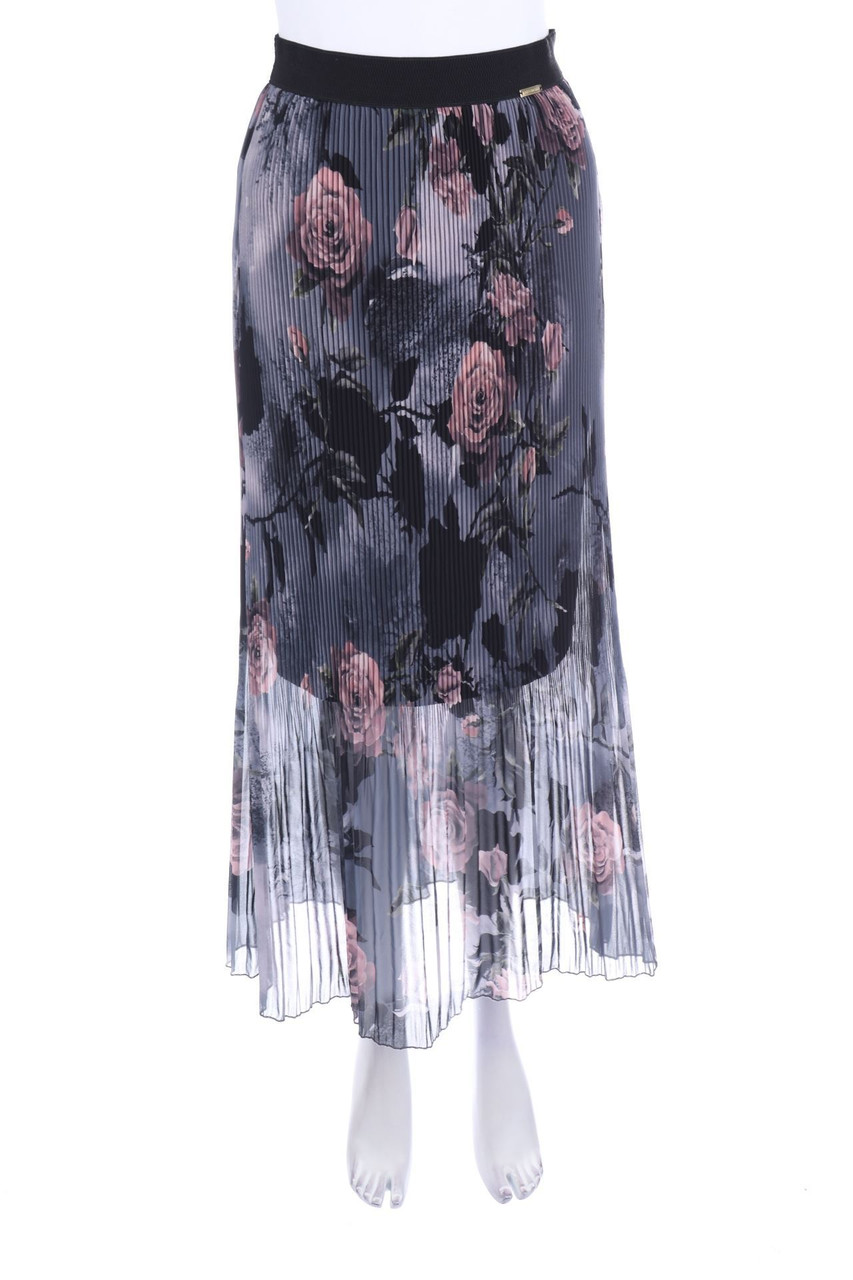 RINASCIMENTO - Midi-Pleated-Skirt with Flower Print - S