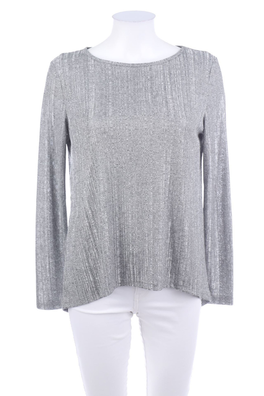 ZARA - Longsleeve-Shirt mit Metallic-Effekt - M