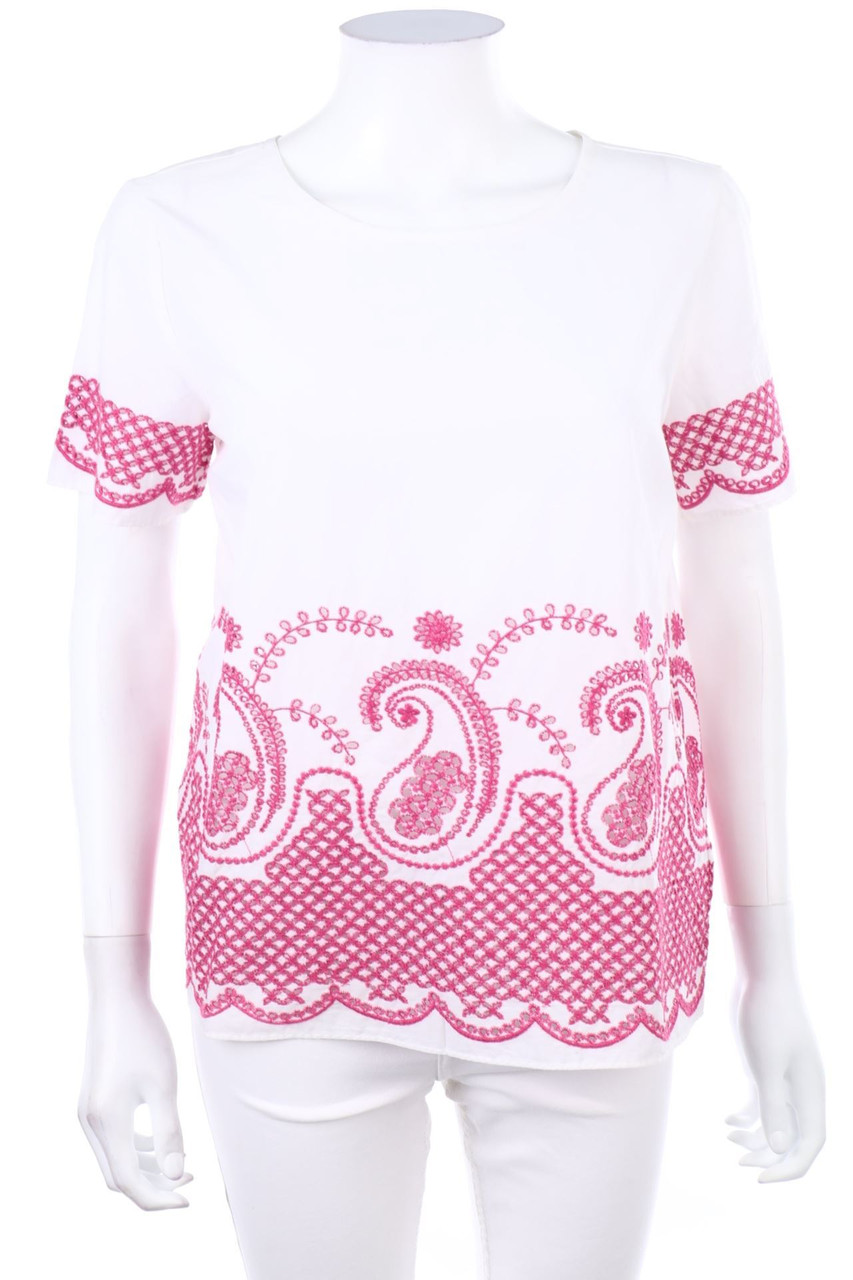 MICHAEL MICHAEL KORS - Shortsleeve Blouse, Eyelet Lace  - S