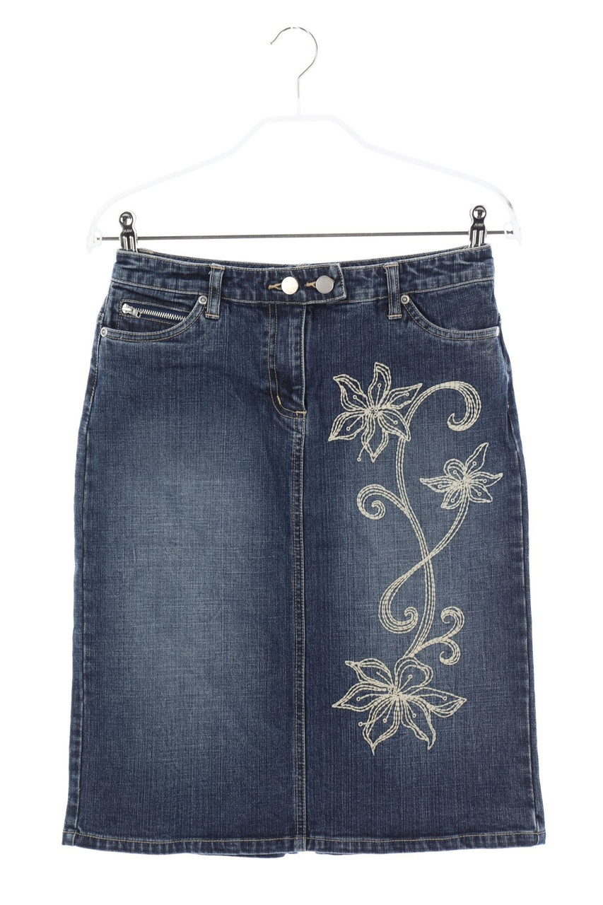 wallis petite - Jeansrock mit Stickereien - D 34