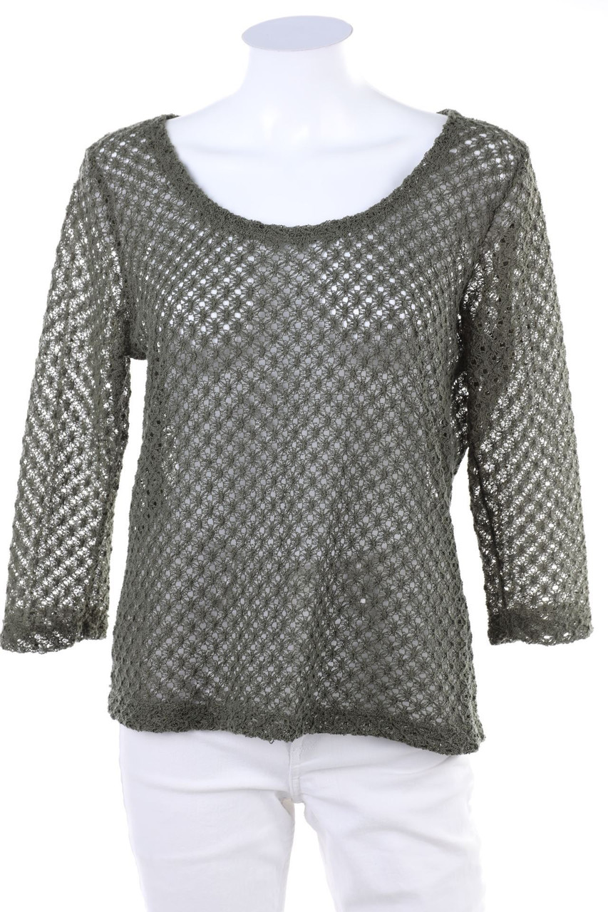 saix - 3/4-Sleeve Shirt with Open Knit Details - D 40