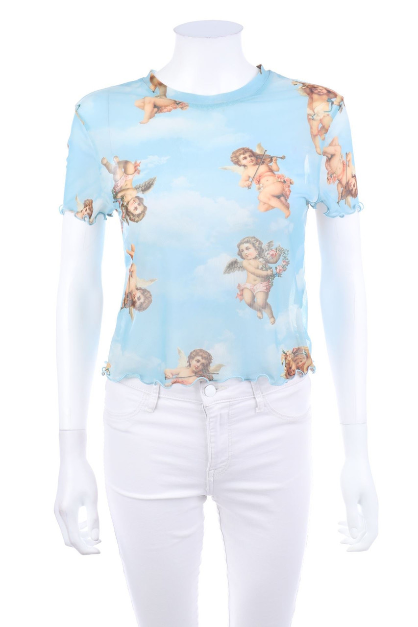 Bershka - Cropped-Shortsleeve Blouse - L