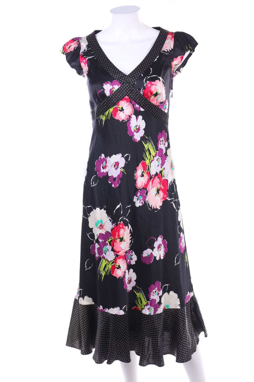 LAURA ASHLEY - Silk Evening Dress with Flower Print - D 34