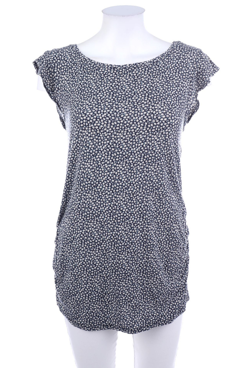 Ohne Label - Kurzarm-Bluse mit Blumen-Print - S