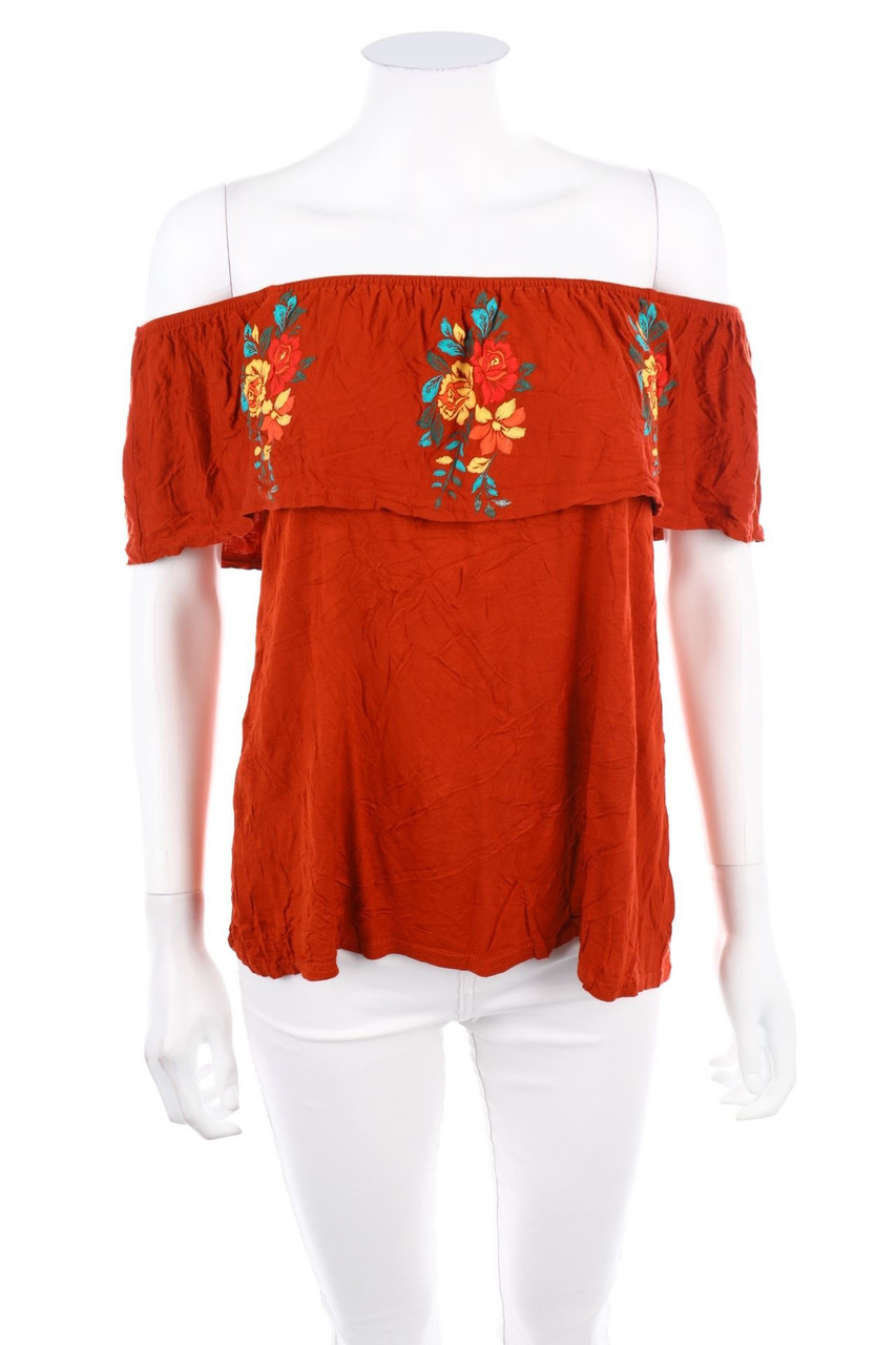 No Label - Carmen-Shirt with Flower Print - S