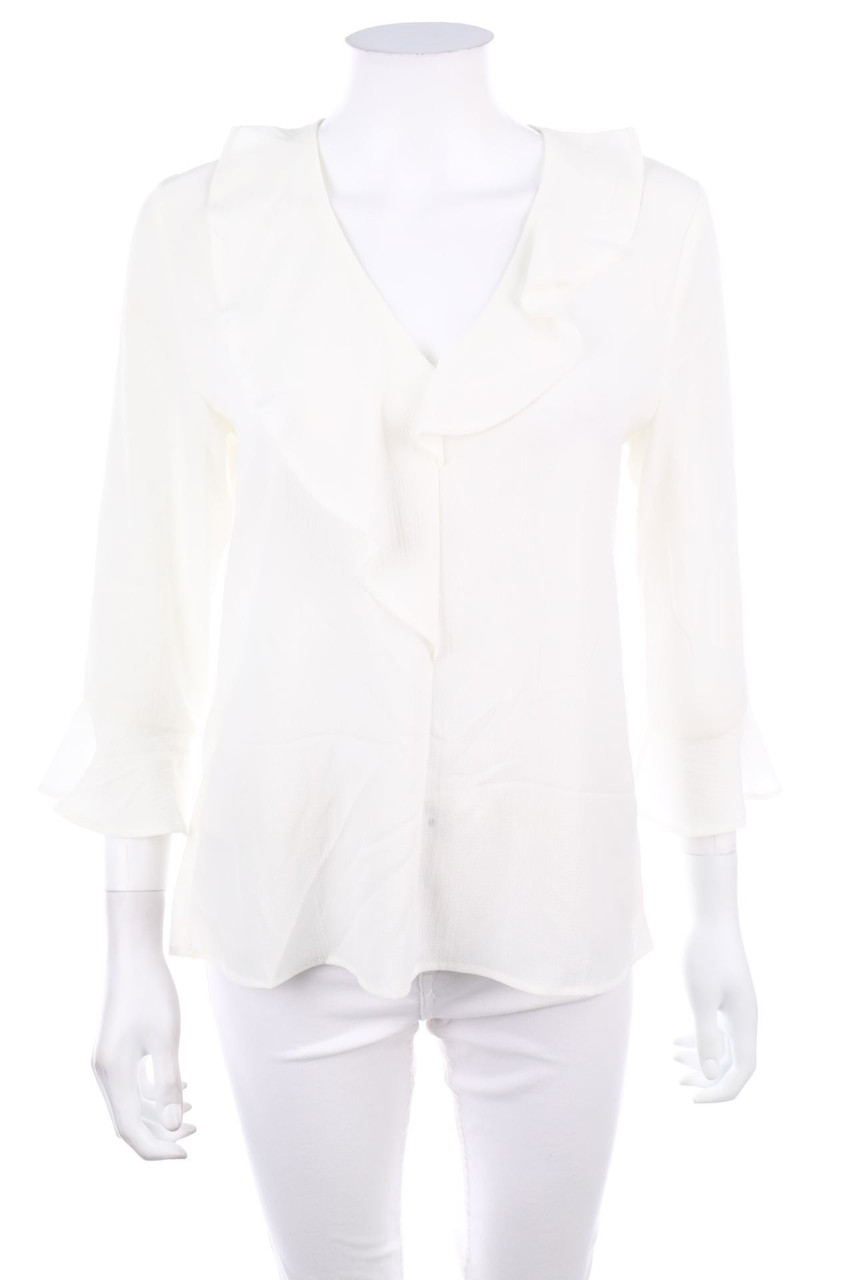 MANGO - Volants-Bluse mit 3/4-Ärmel - M