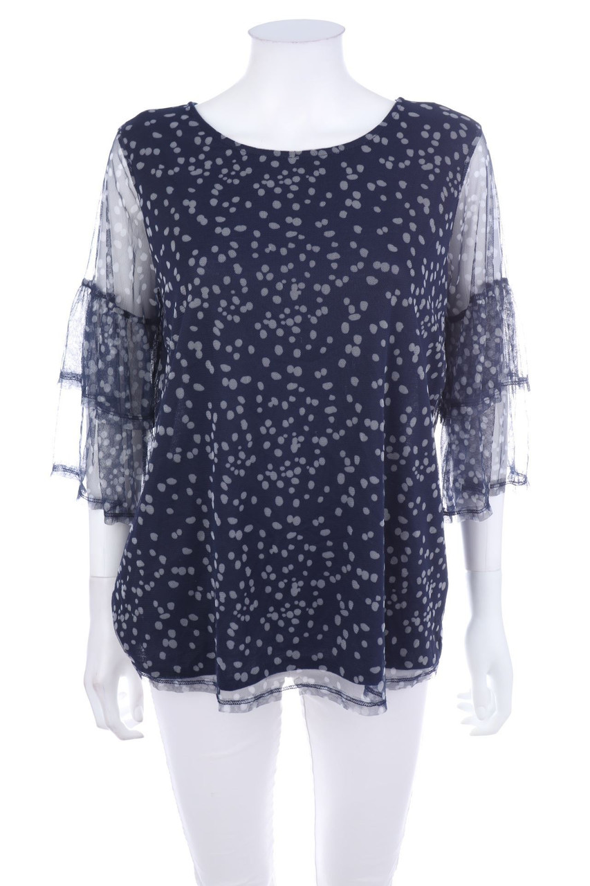 George. - Kurzarm-Bluse mit Punkten - D 42