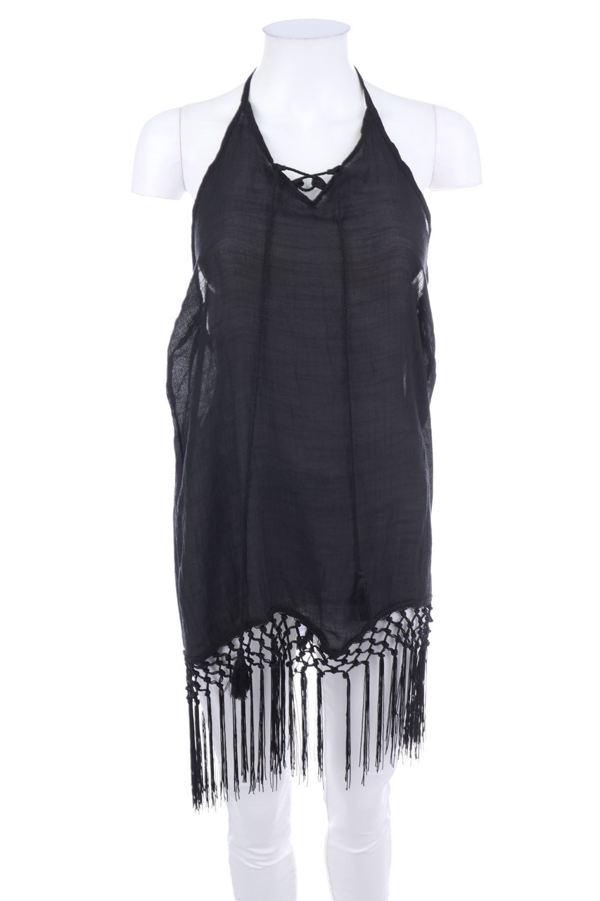 No Label - Neckholder Top with Fringes - D 36