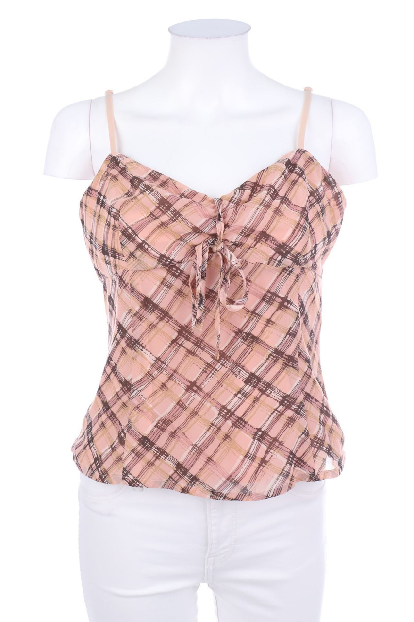 comma - Blusentop mit Karo-Muster - D 38