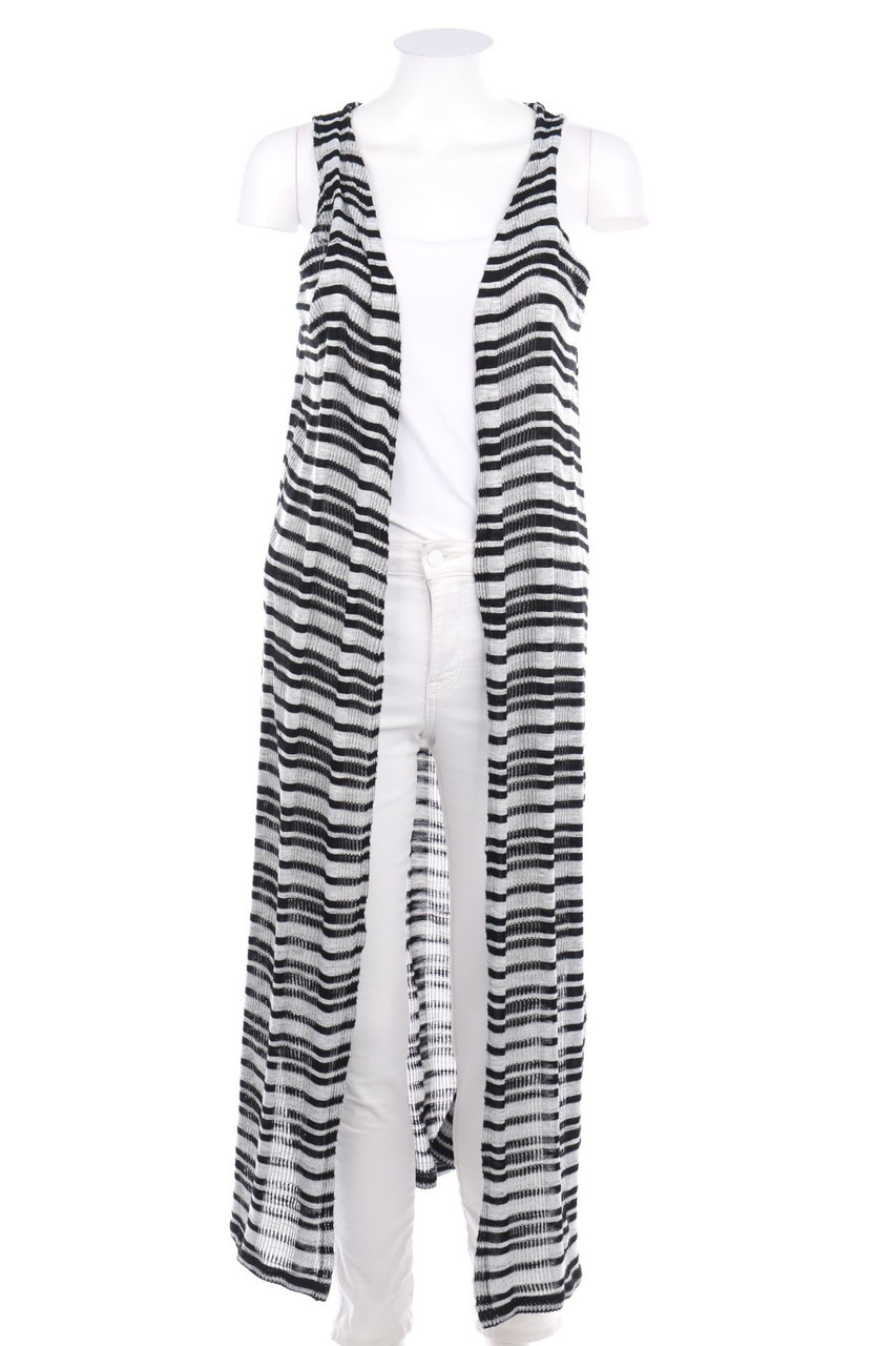 ALCOTT - Long-Strickweste mit Streifen - M