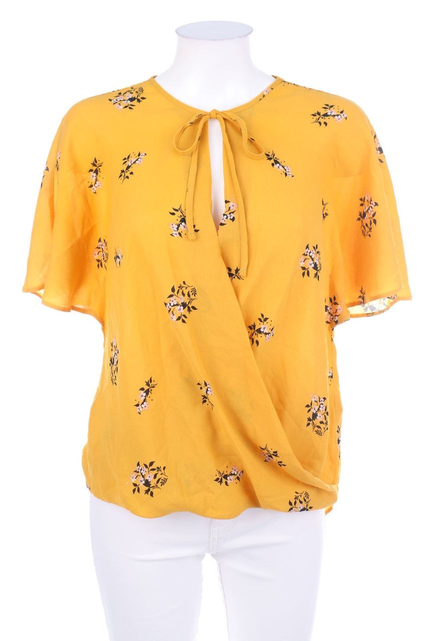 NEW LOOK - Kurzarm-Bluse in Wickel-Optik - D 34