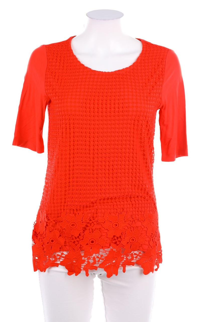 TAIFUN - Kurzarm-Shirt mit Spitze - D 34