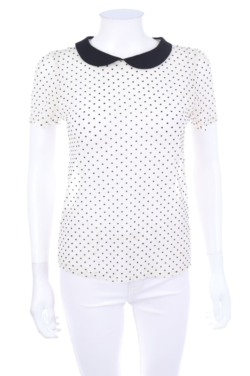 promod - Kurzarm-Bluse mit Punkten - S