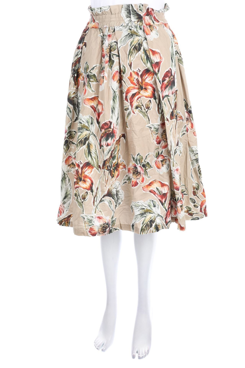 Stradivarius - Skirt with Flower Print - S