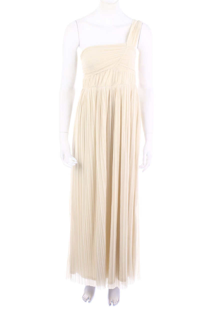 H&M - Cold-Shoulder-Plissee-Maxi-Abendkleid - S