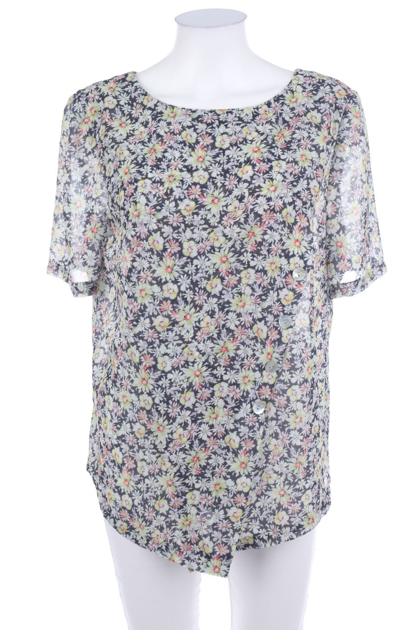 No Label - Shortsleeve Blouse with Flower Print - XL