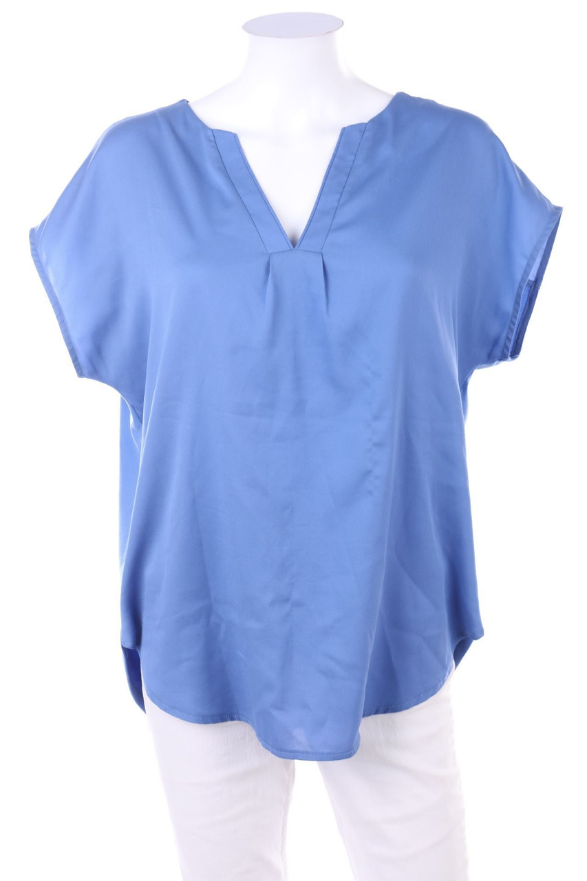 ESPRIT - Clean Chic-Kurzarm-Bluse mit überschnittener Schulter - L