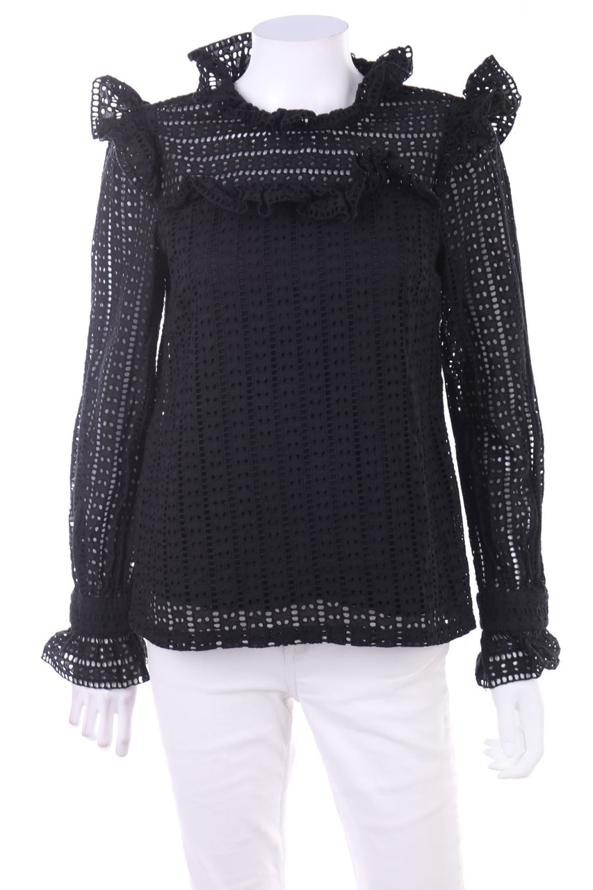 YAS - Volant-Bluse aus Lochspitze - S