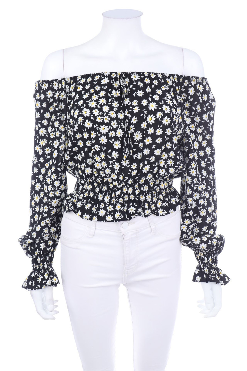 H&M DIVIDED - Carmen-Bluse mit Blumen-Print - XS