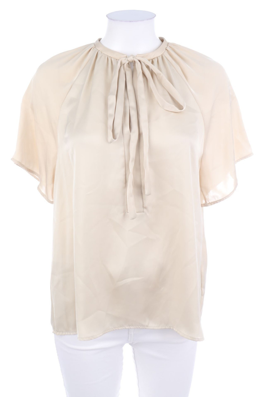 H&M - Satin-Kurzarm-Bluse mit Schluppe - S