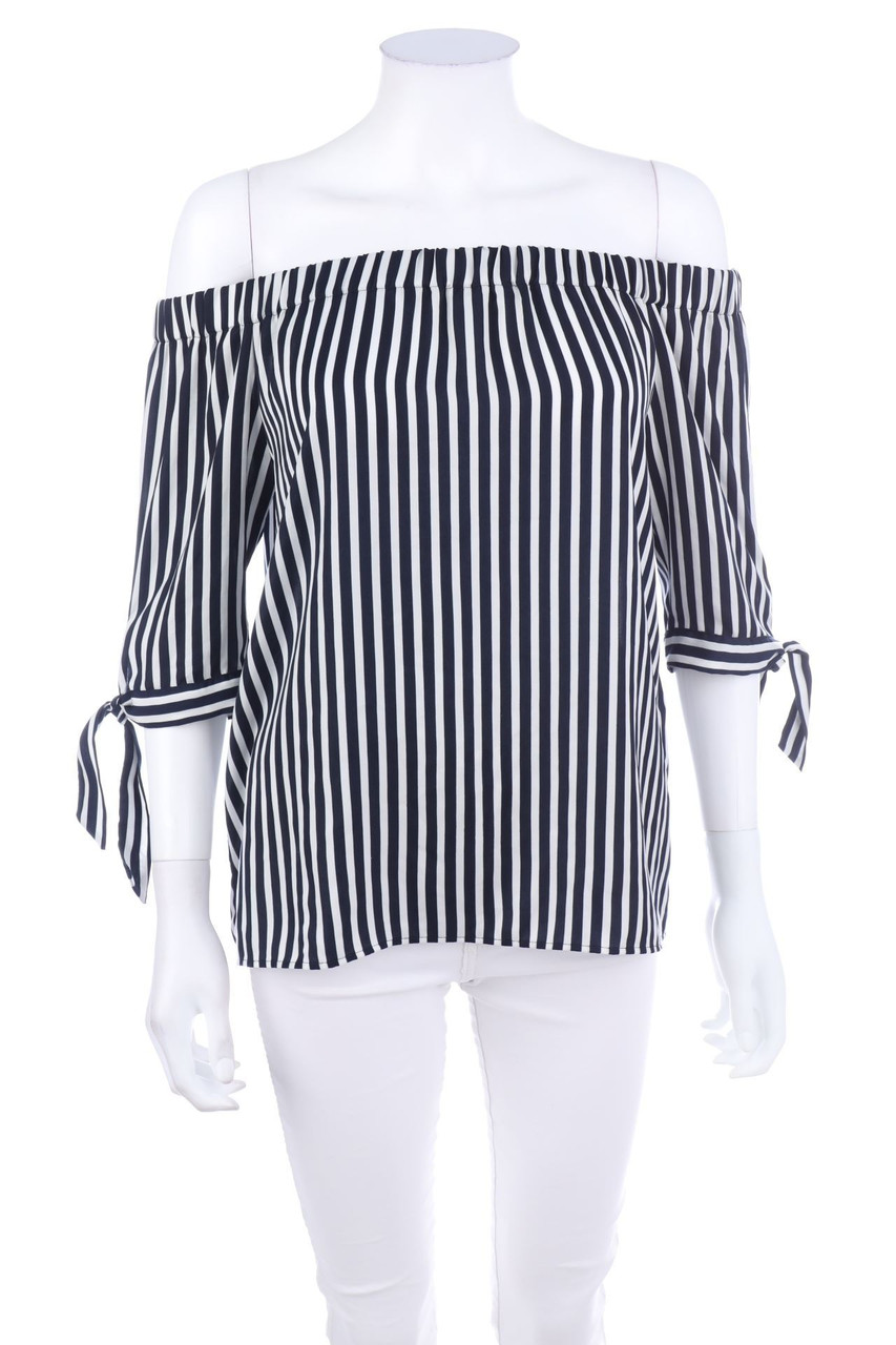 H&M - Carmen-Bluse mit Streifen - D 36