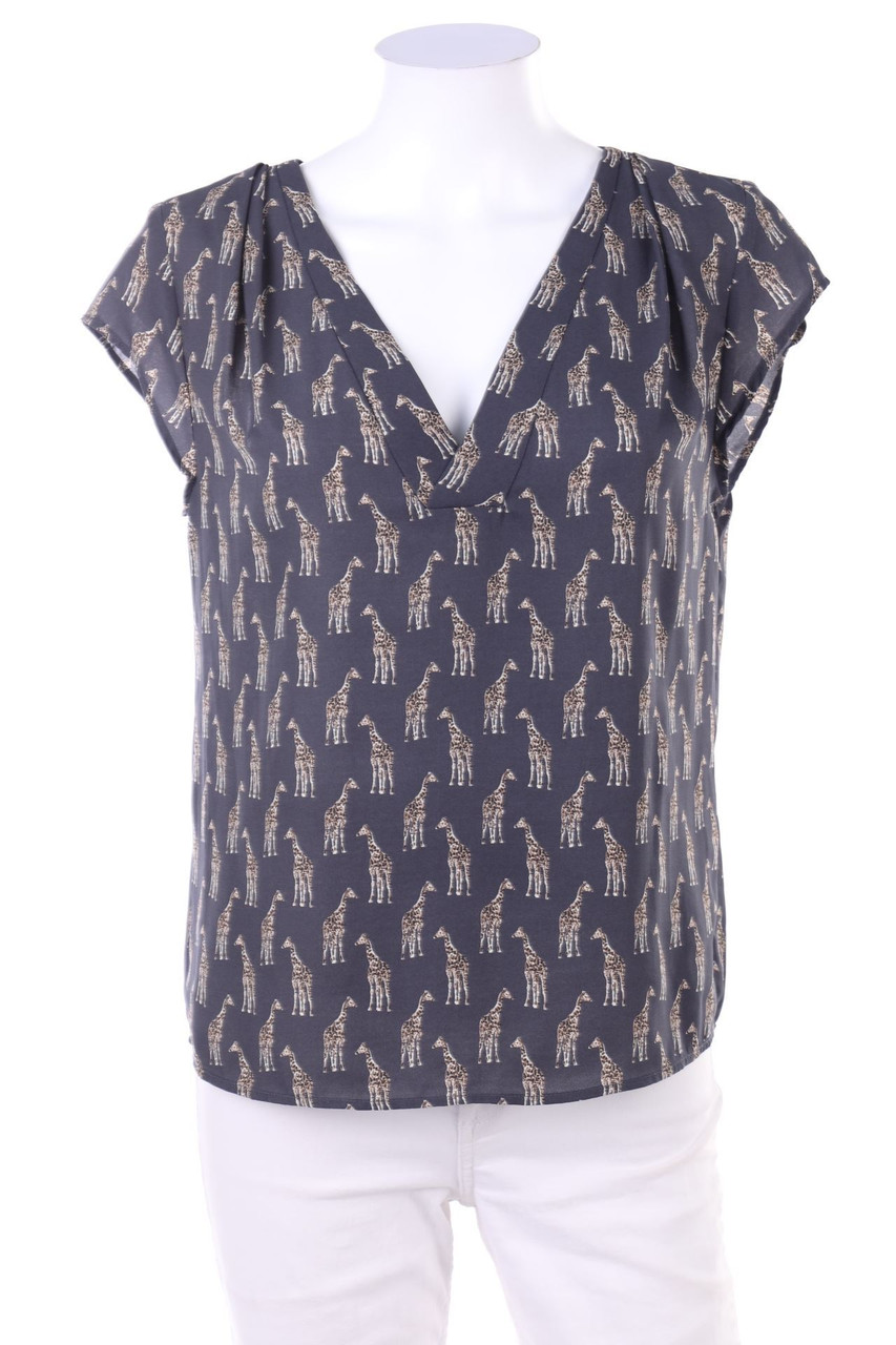 H&M CONSCIOUS - Kurzarm-Bluse mit Print - D 34