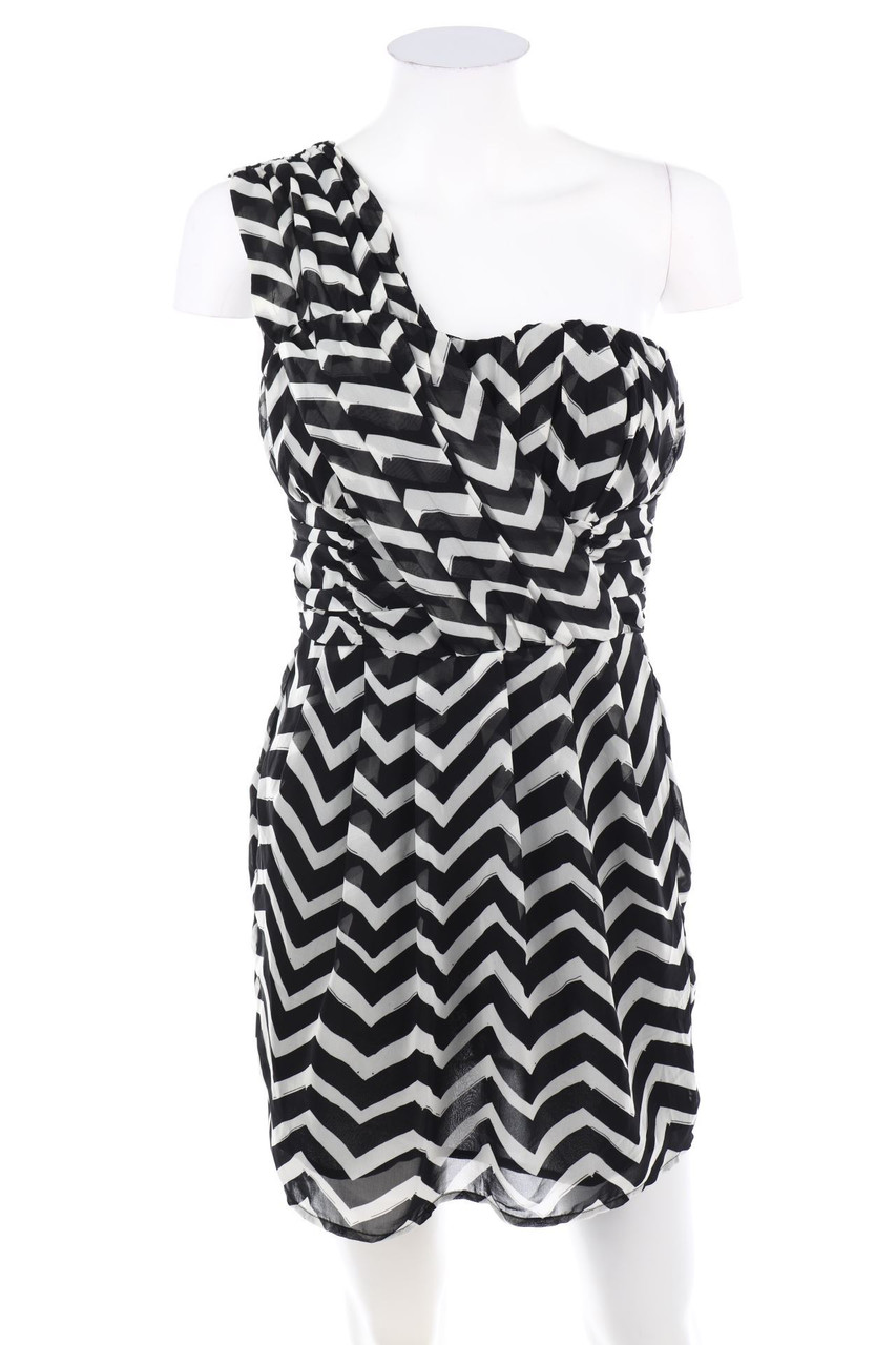 H&M - One-Shoulder Kleid mit Zickzack-Muster - D 34