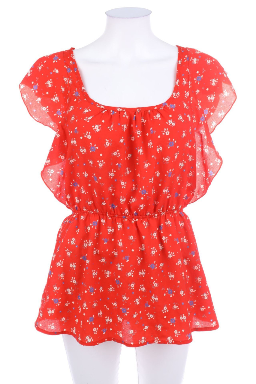 Blue Sketch - Shortsleeve Blouse with floral print - M