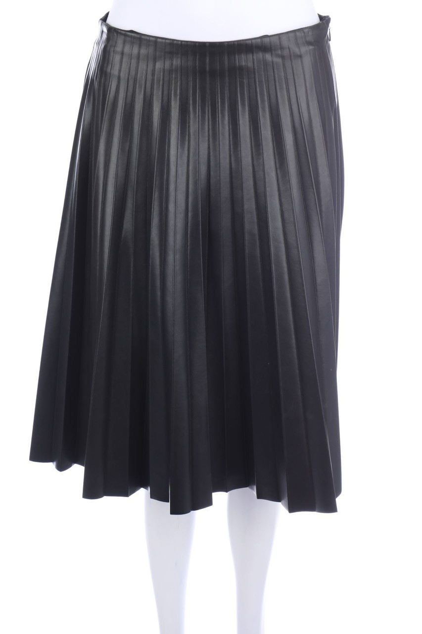 GEORGES RECH PARIS - Faux Leather-Pleated-Skirt - D 40