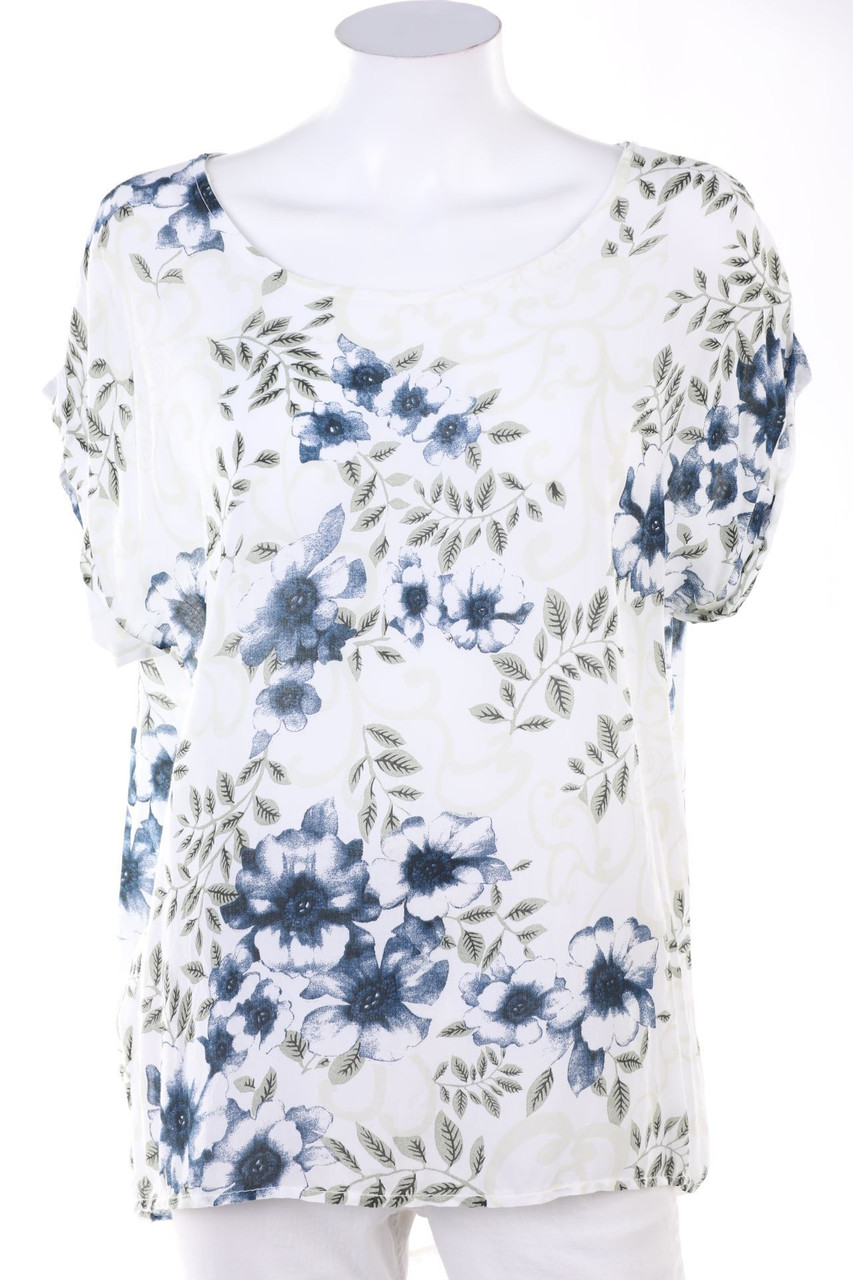 TODAY - Shortsleeve Blouse with Flower Print - S