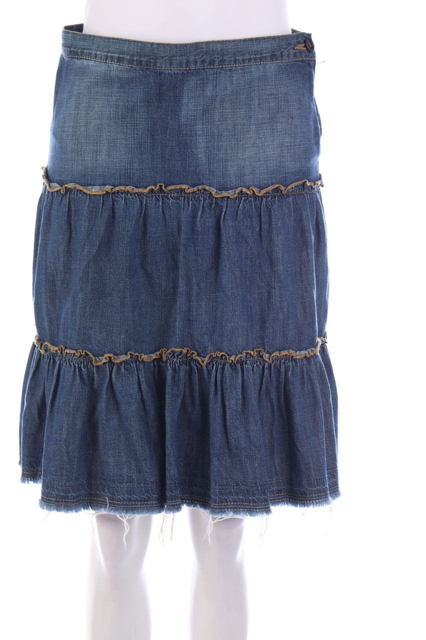 SISLEY - Jeansrock mit Raffungen - M