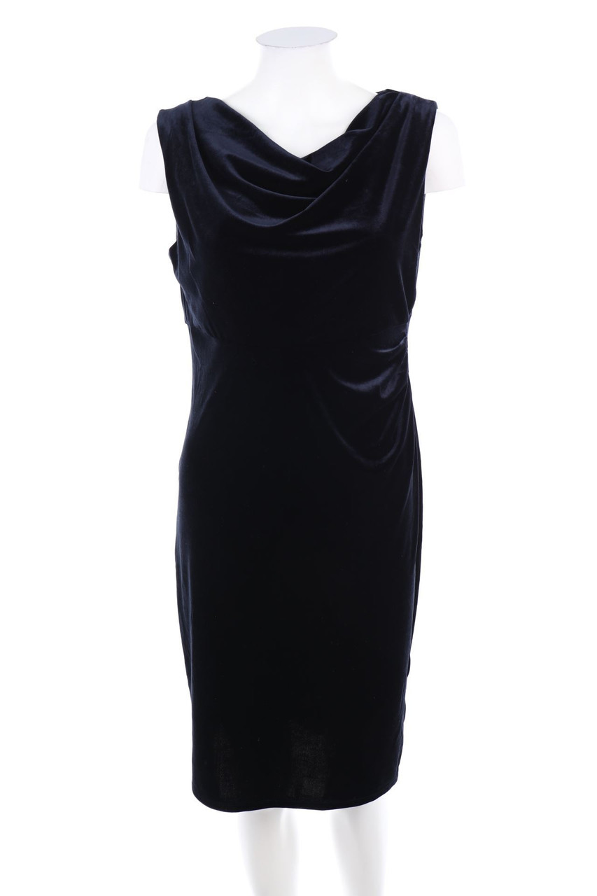 YOUR 6th SENSE - Samt-Abendkleid mit Wasserfall-Ausschnitt - M