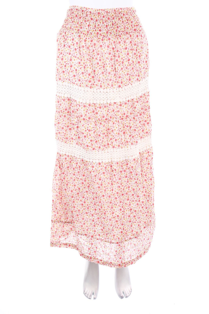 blue motion - Midi Skirt with Flower Print - D 36-38