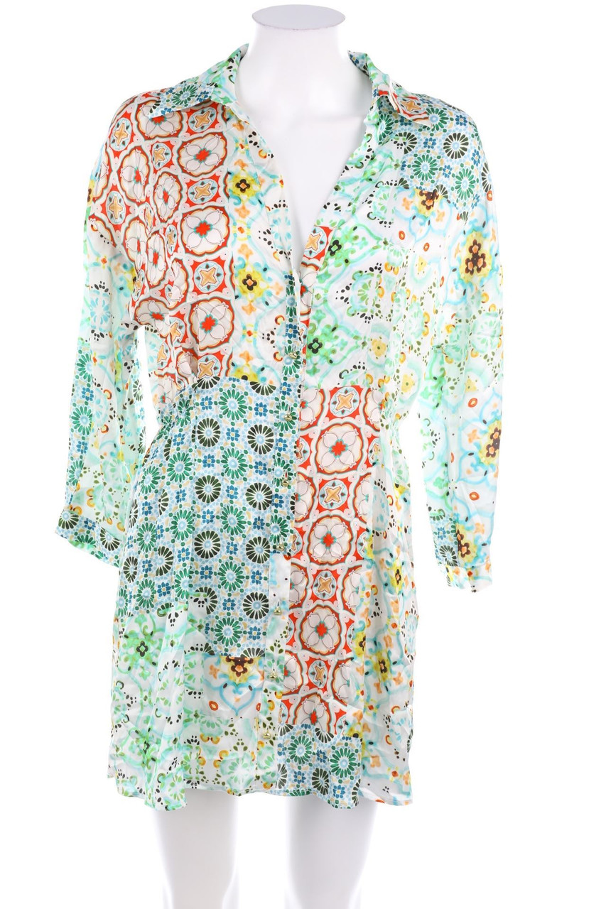 ZARA - Print-Satin-Minikleid - M