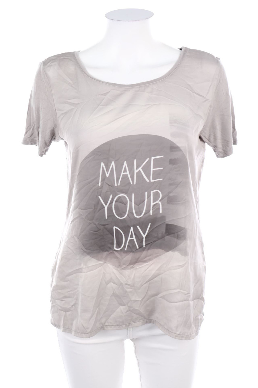 TOM TAILOR - Kurzarm-Shirt mit Statement-Print - S